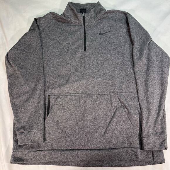 Nike Sweater Mens 3XL Gray Fleece Lined High Neck Pullover Swoosh‎ - Picture 1 of 8